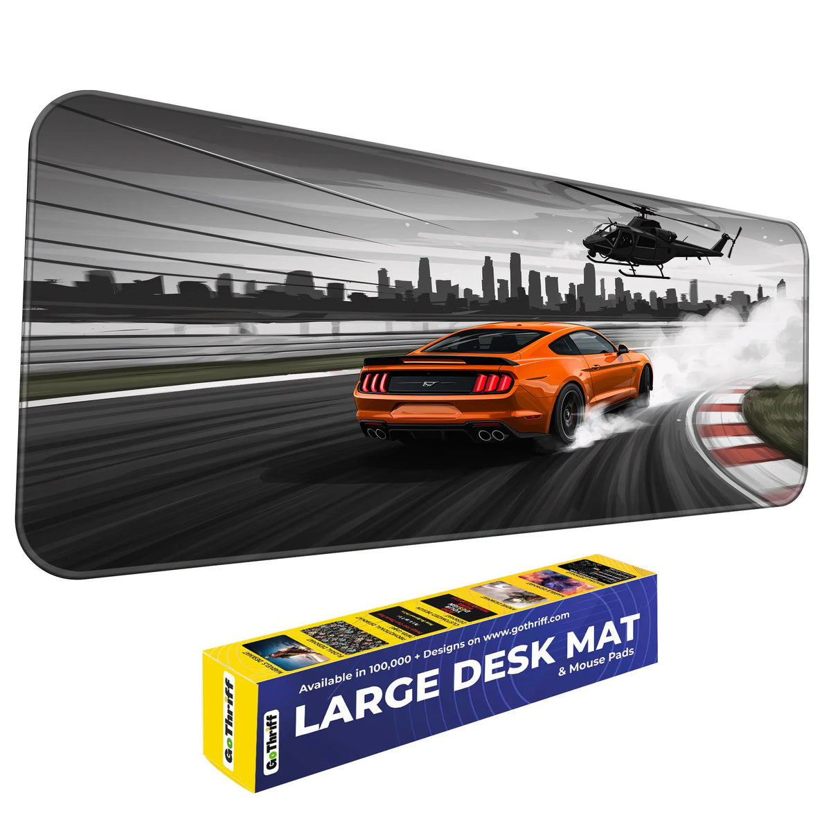 Ford Mustang Drift Action Deskmat – City Chase Edition