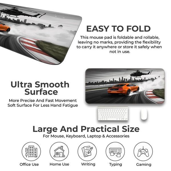 Ford Mustang Drift Action Deskmat – City Chase Edition