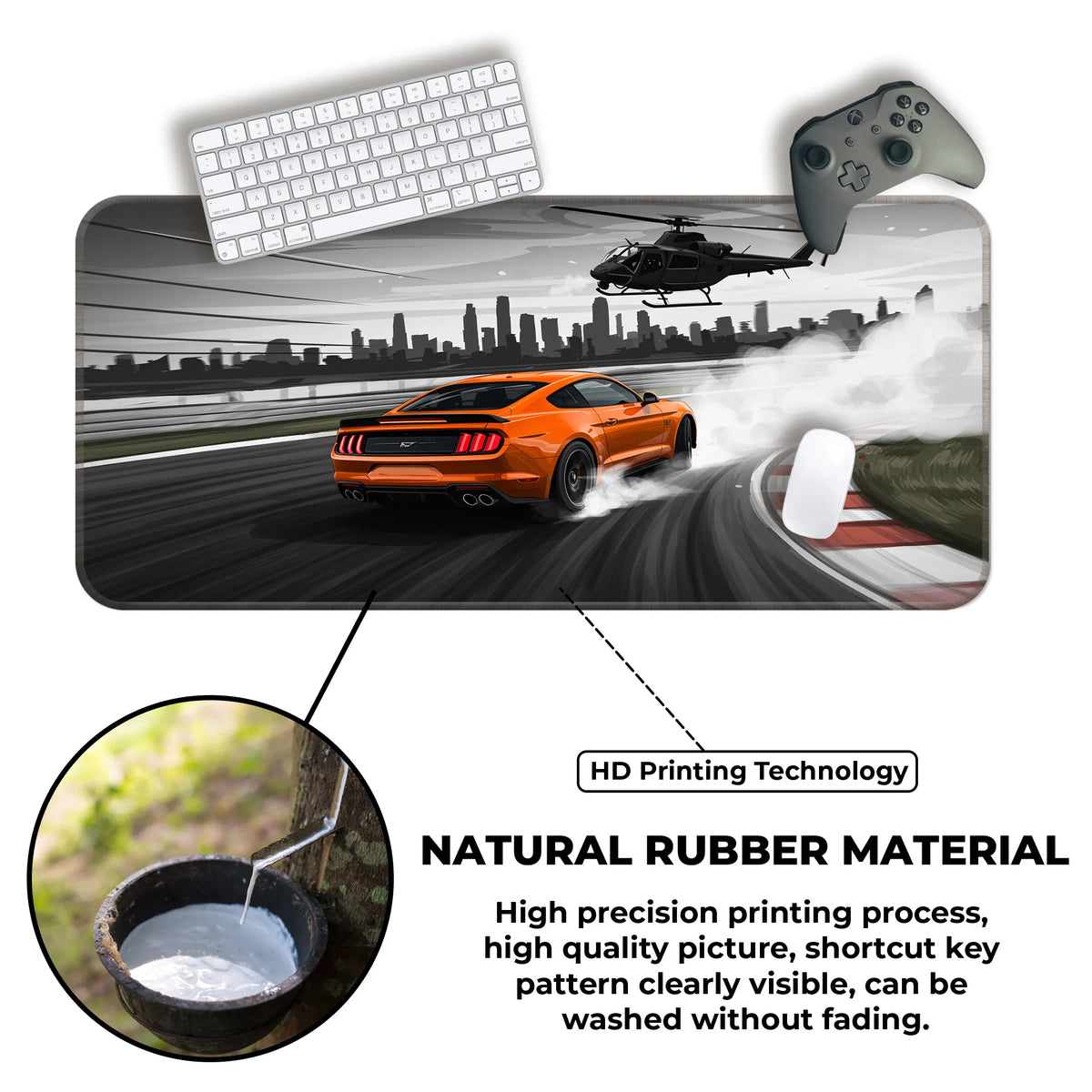 Ford Mustang Drift Action Deskmat – City Chase Edition