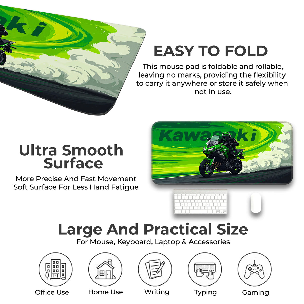 Kawasaki Sportbike Drift Deskmat