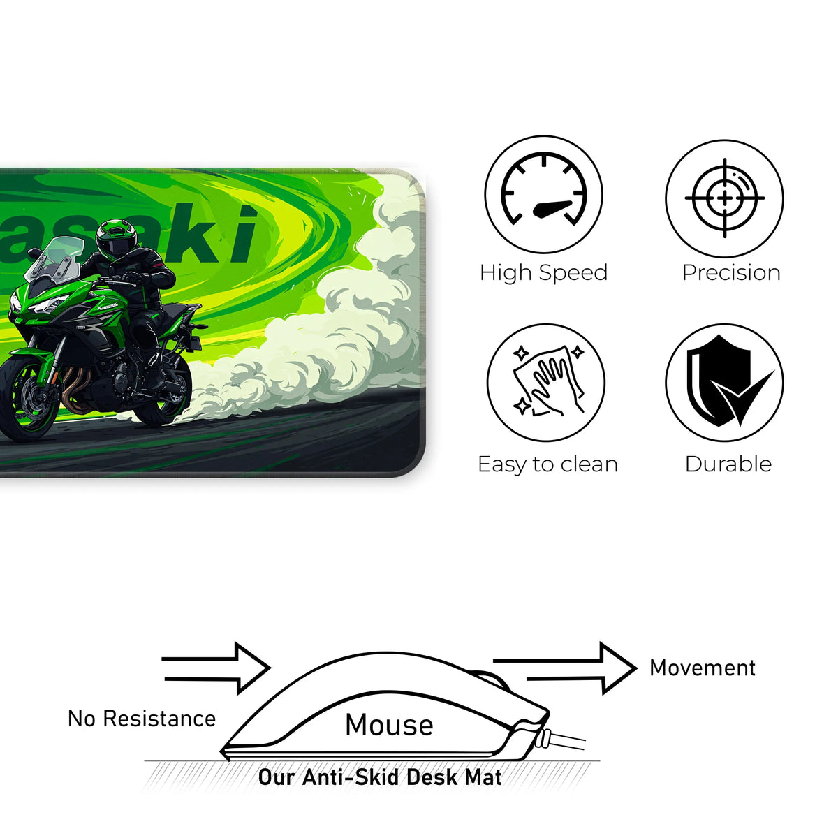Kawasaki Sportbike Drift Deskmat