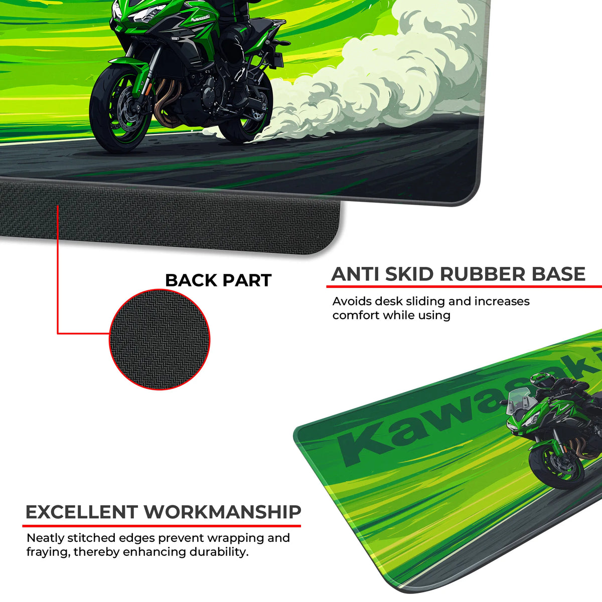 Kawasaki Sportbike Drift Deskmat
