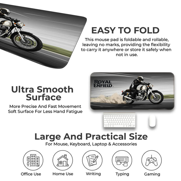 Royal Enfield Classic White Drift Motorcycle Deskmat