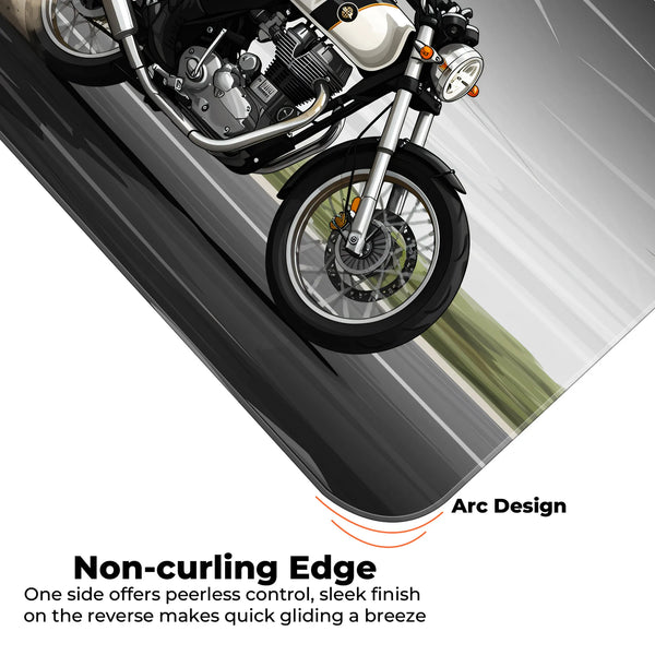 Royal Enfield Classic White Drift Motorcycle Deskmat