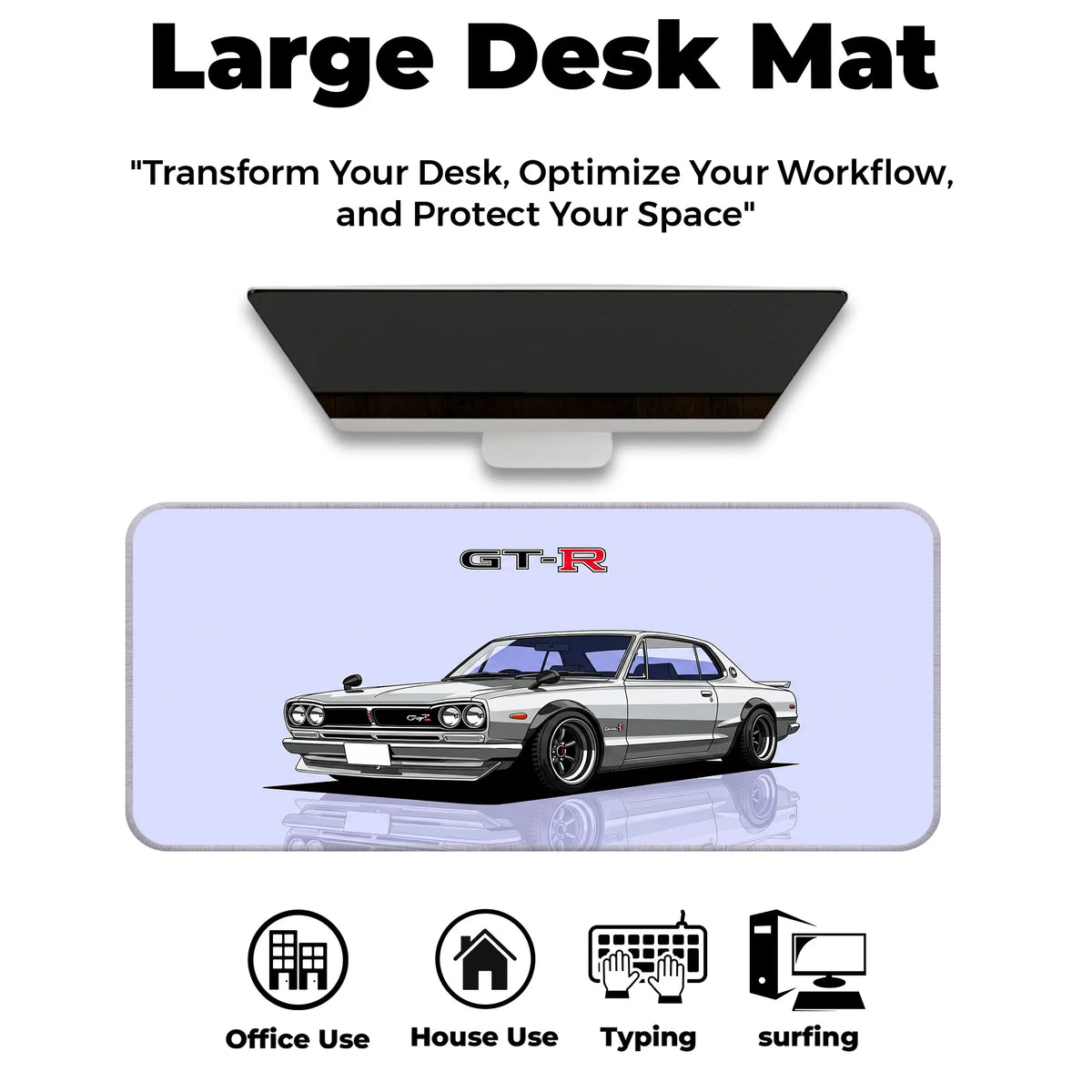 Nissan GT-R Hakosuka Classic JDM Car Deskmat