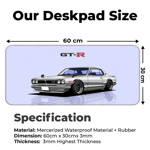 Nissan GT-R Hakosuka Classic JDM Car Deskmat