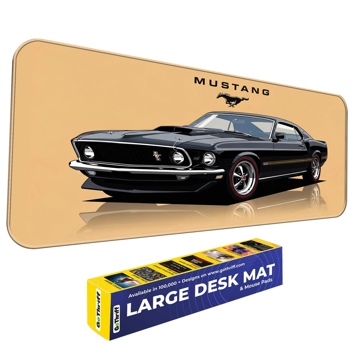 Ford Mustang Classic Black Muscle Car Deskmat