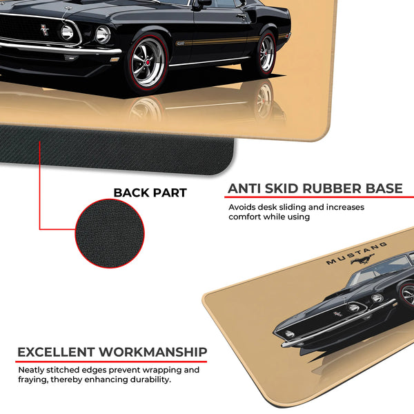 Ford Mustang Classic Black Muscle Car Deskmat