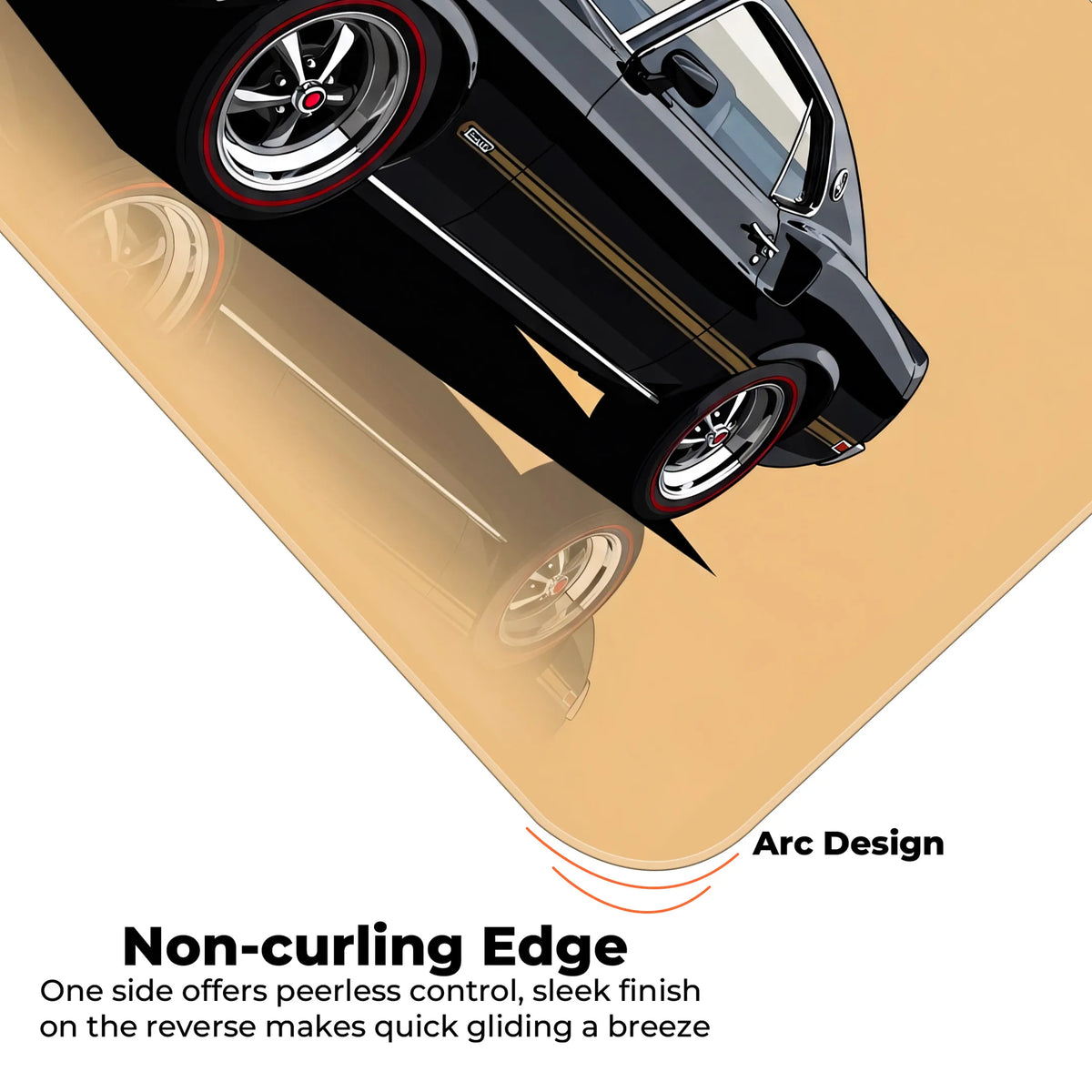 Ford Mustang Classic Black Muscle Car Deskmat