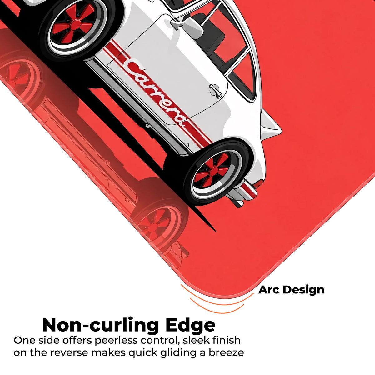 Porsche 911 Carrera Classic White & Red Racing Deskmat