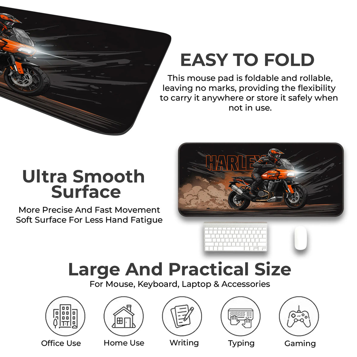 Harley-Davidson Adventure Touring Orange Black Deskmat