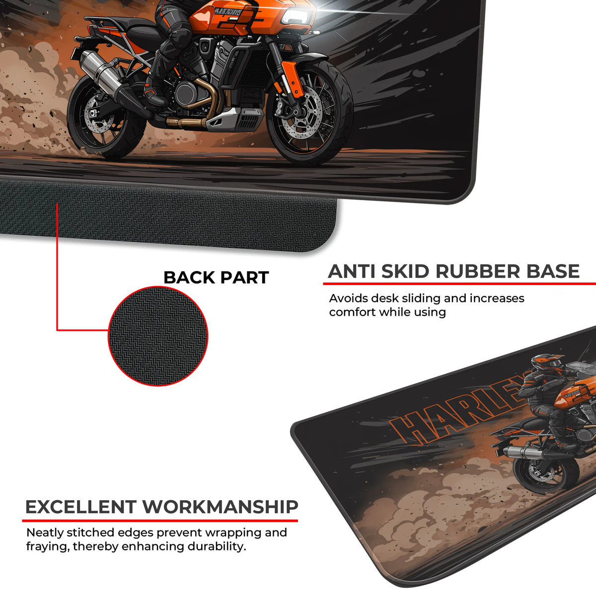Harley-Davidson Adventure Touring Orange Black Deskmat