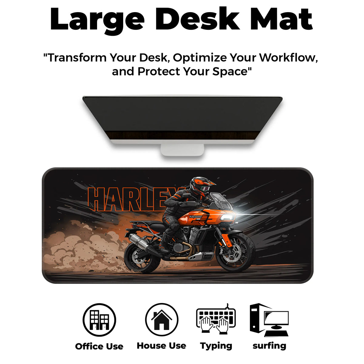 Harley-Davidson Adventure Touring Orange Black Deskmat