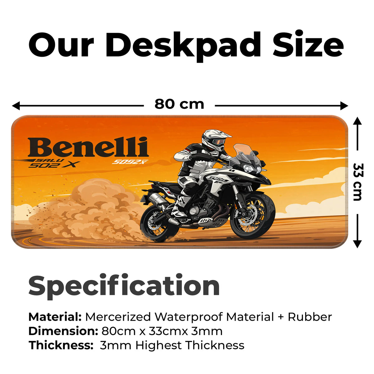 Benelli TRK 502X Adventure Touring White Deskmat