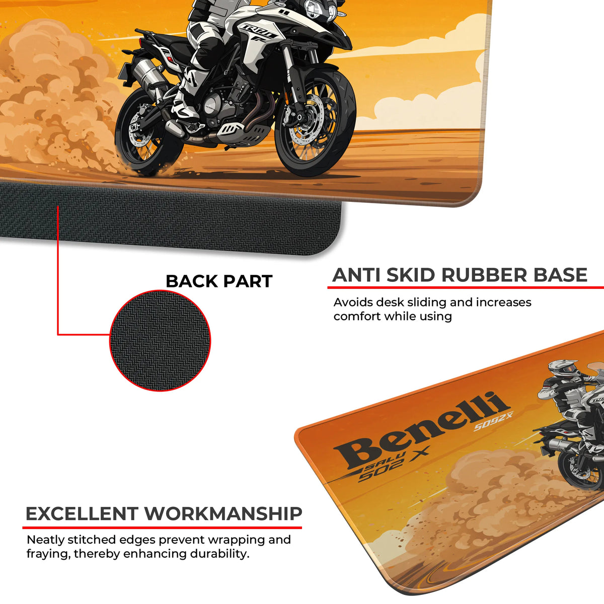 Benelli TRK 502X Adventure Touring White Deskmat