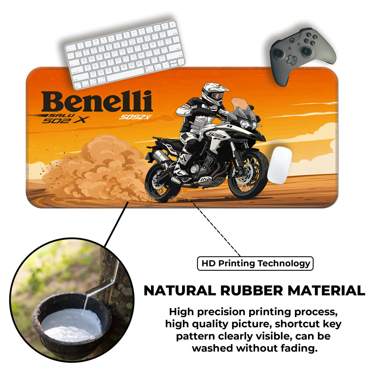 Benelli TRK 502X Adventure Touring White Deskmat