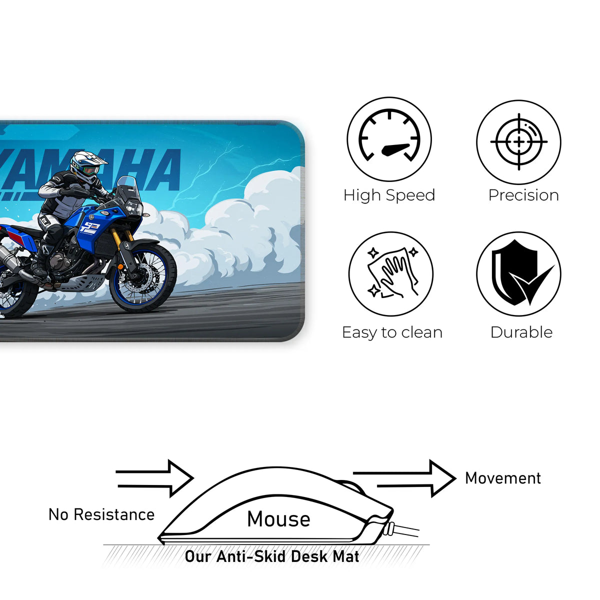 Yamaha Tenere 700 Blue Adventure Touring Deskmat