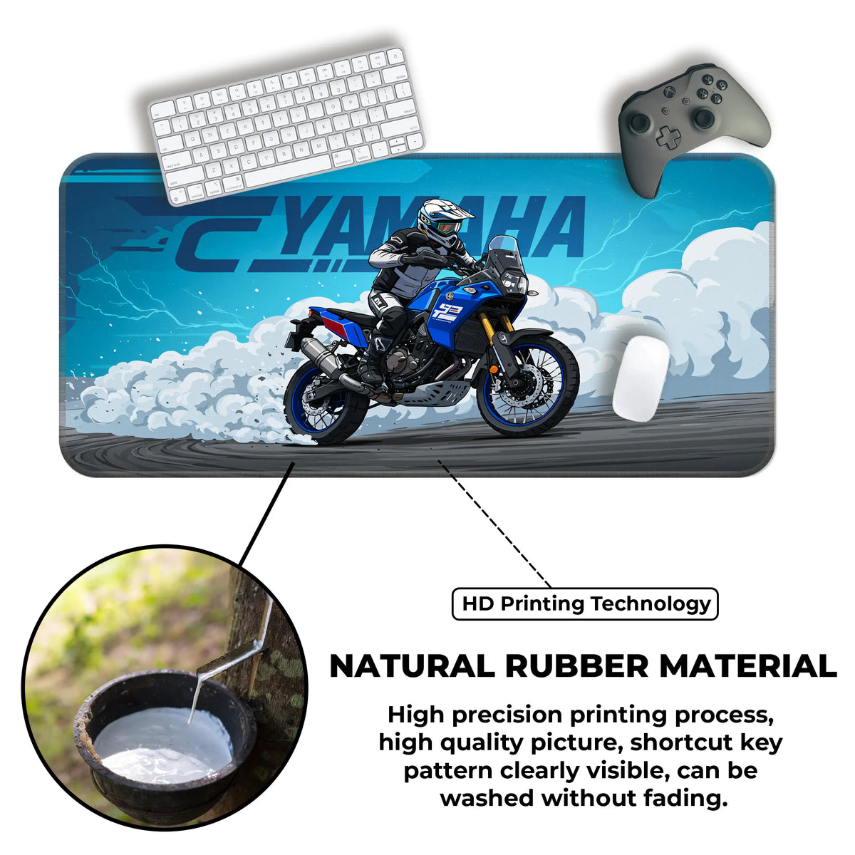 Yamaha Tenere 700 Blue Adventure Touring Deskmat