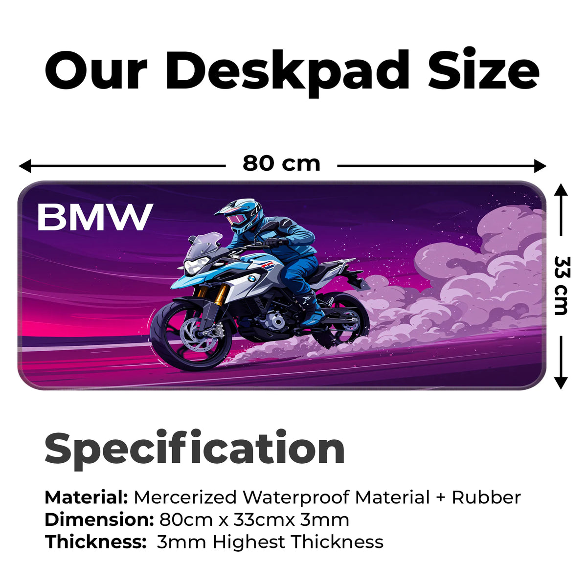 BMW Adventure Motorcycle Purple Racing Deskmat