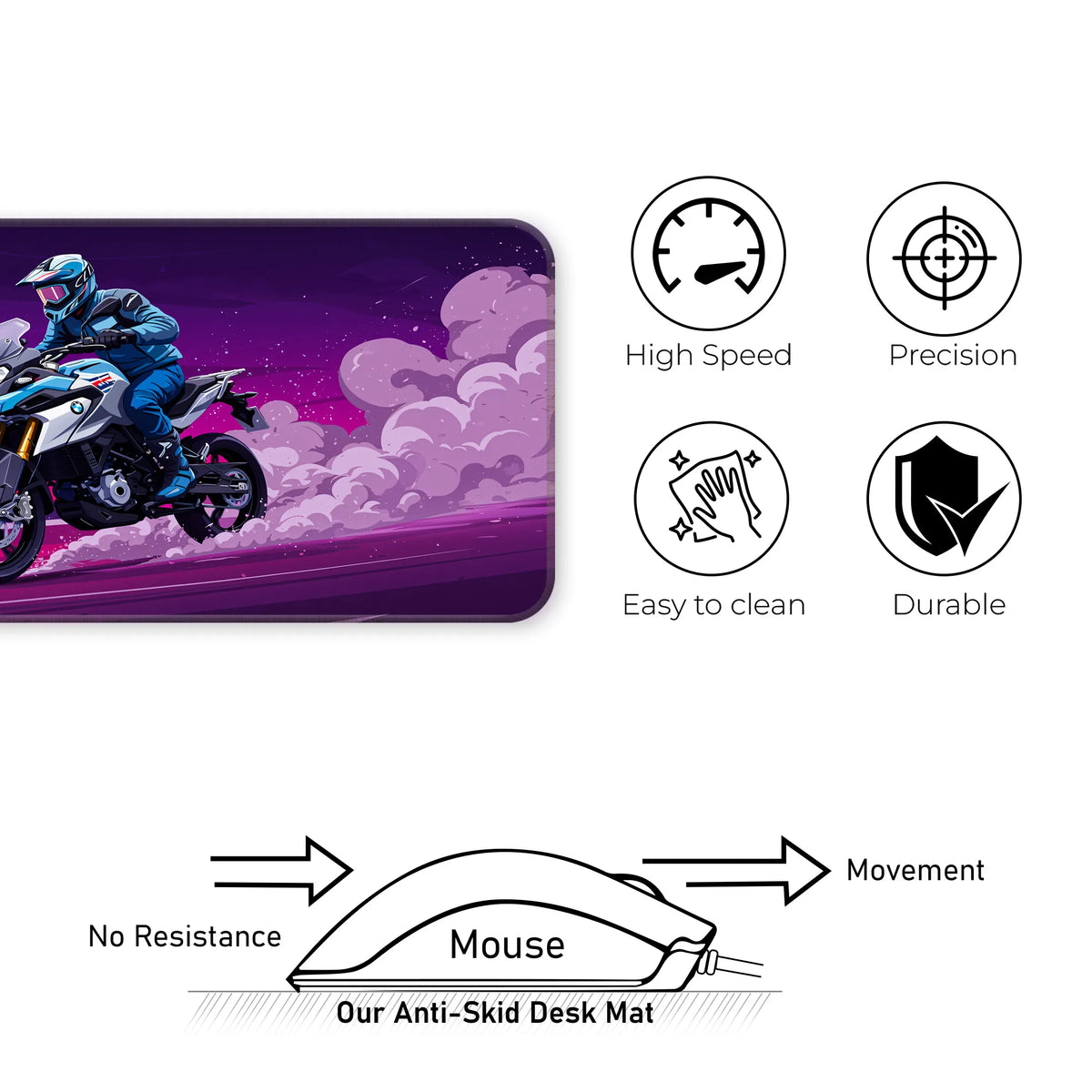 BMW Adventure Motorcycle Purple Racing Deskmat