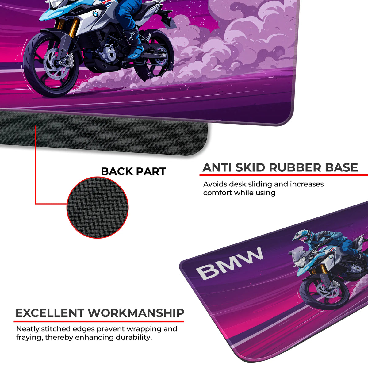 BMW Adventure Motorcycle Purple Racing Deskmat