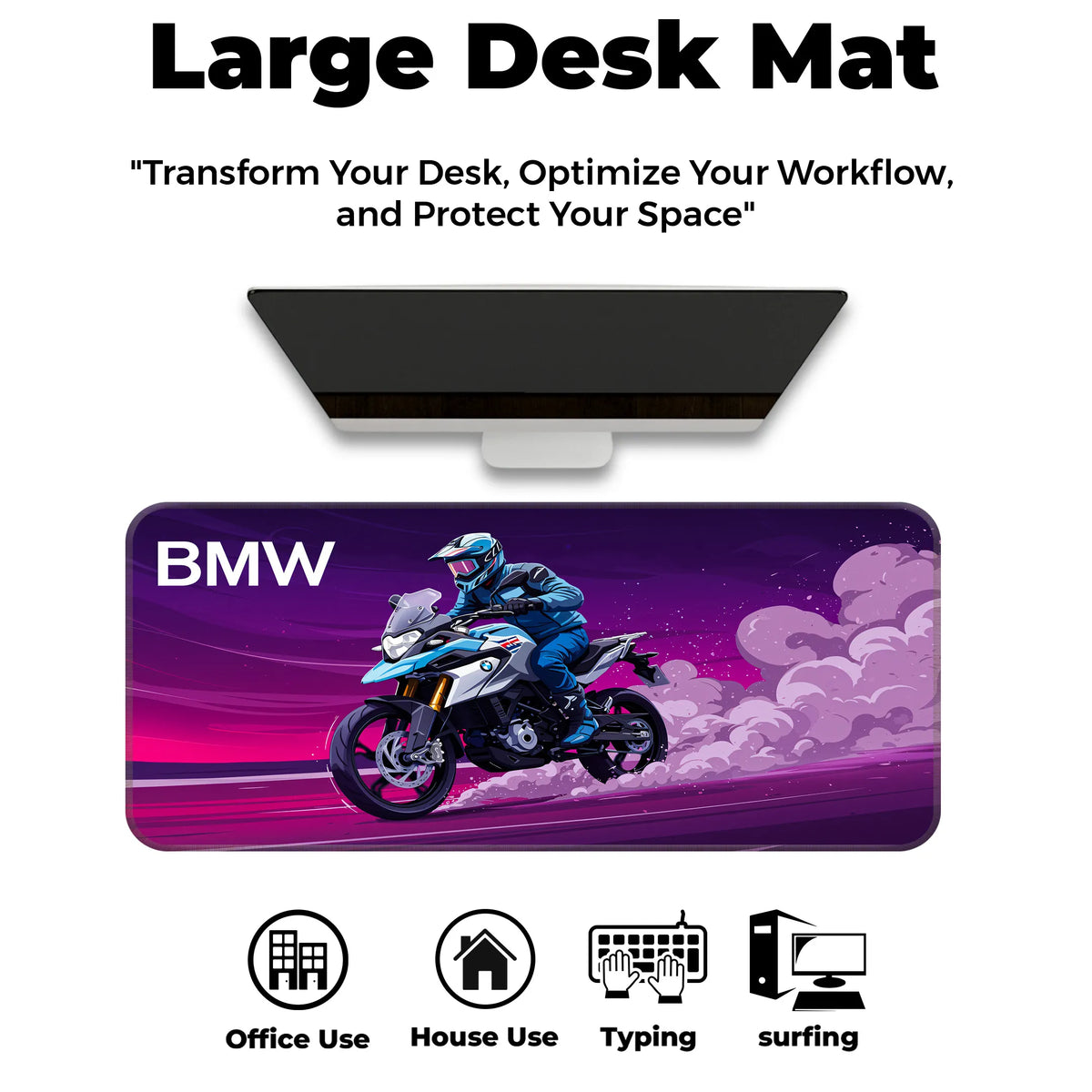 BMW Adventure Motorcycle Purple Racing Deskmat