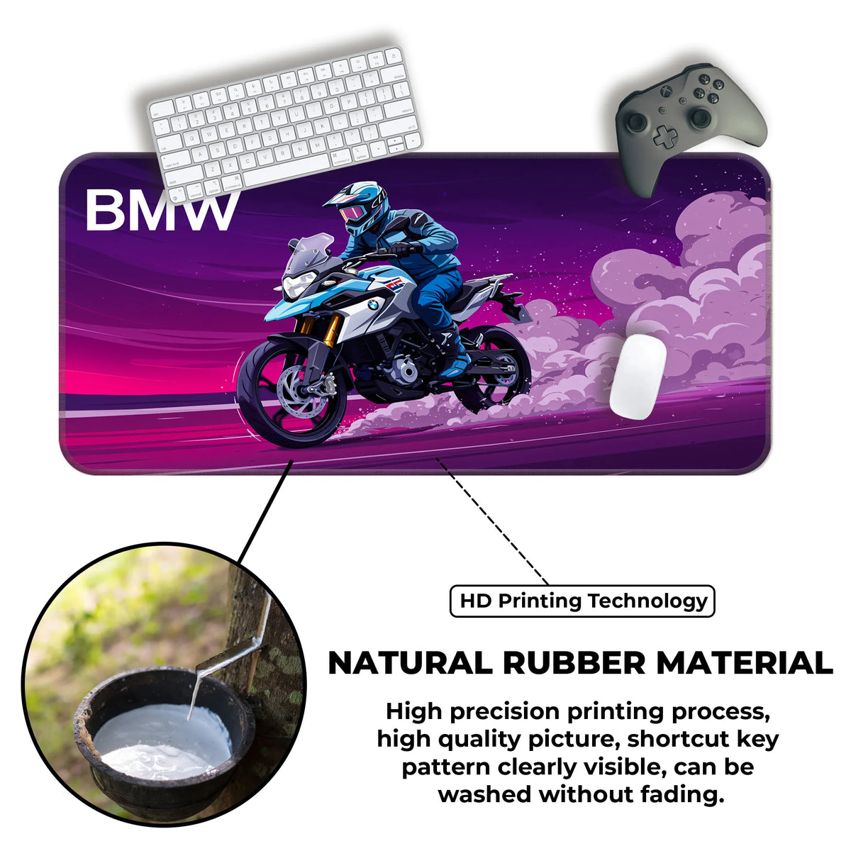 BMW Adventure Motorcycle Purple Racing Deskmat