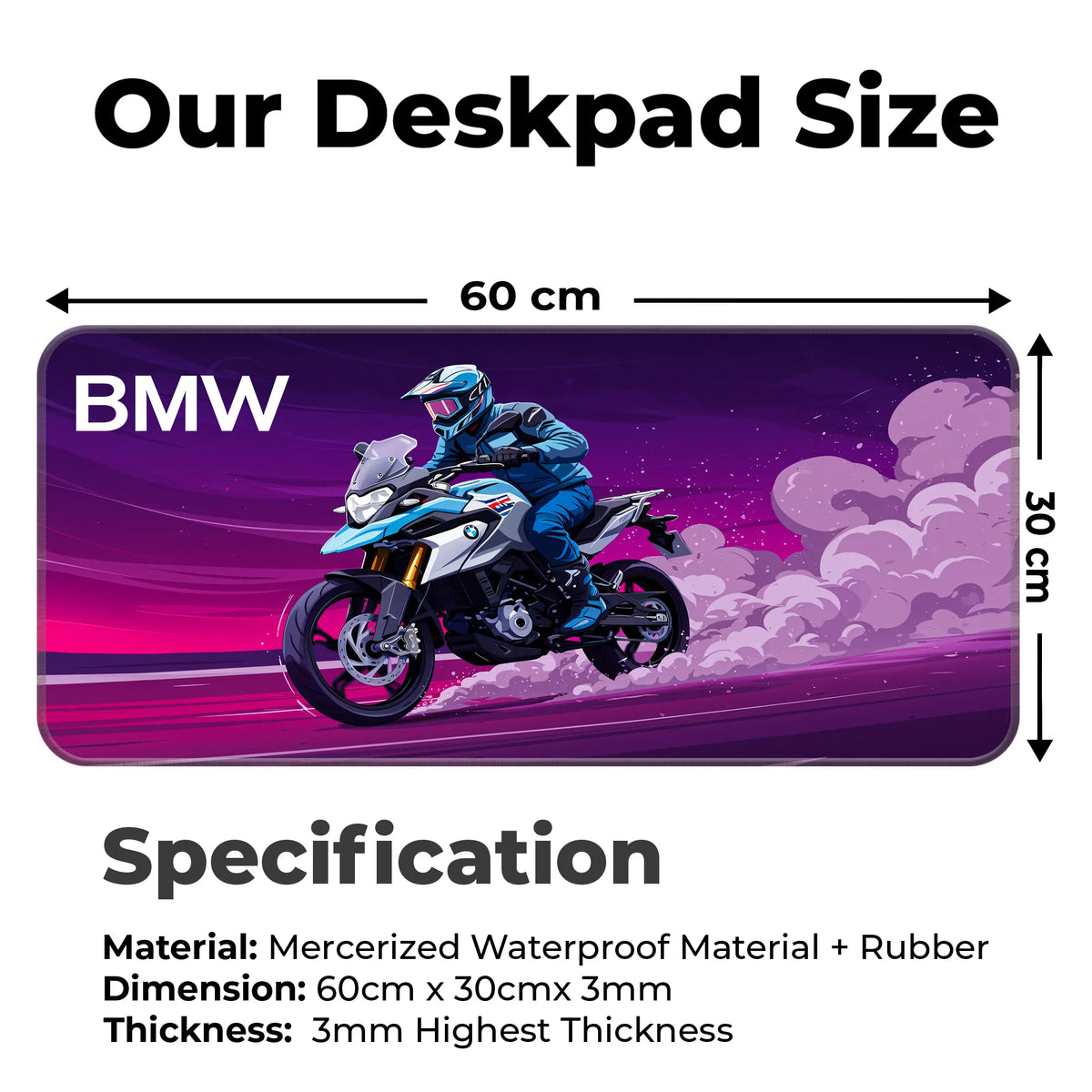 BMW Adventure Motorcycle Purple Racing Deskmat