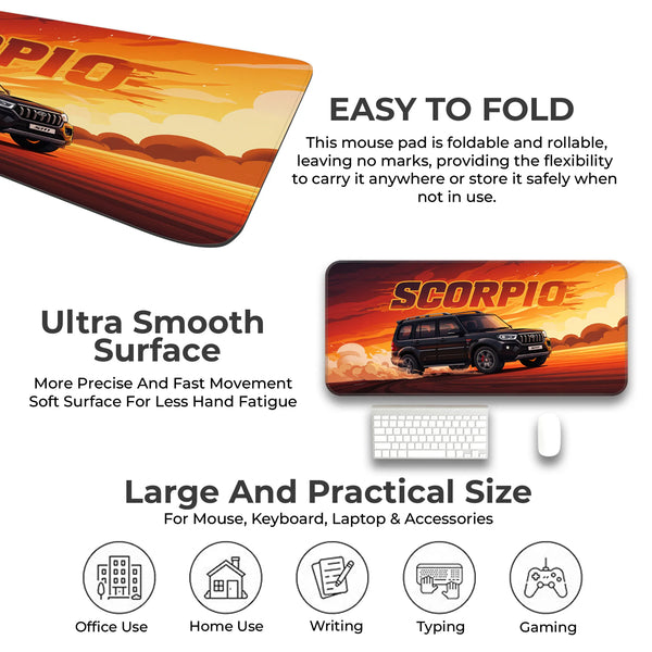 Mahindra Scorpio Black SUV Power Deskmat