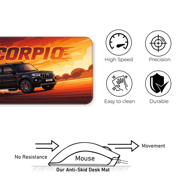 Mahindra Scorpio Black SUV Power Deskmat