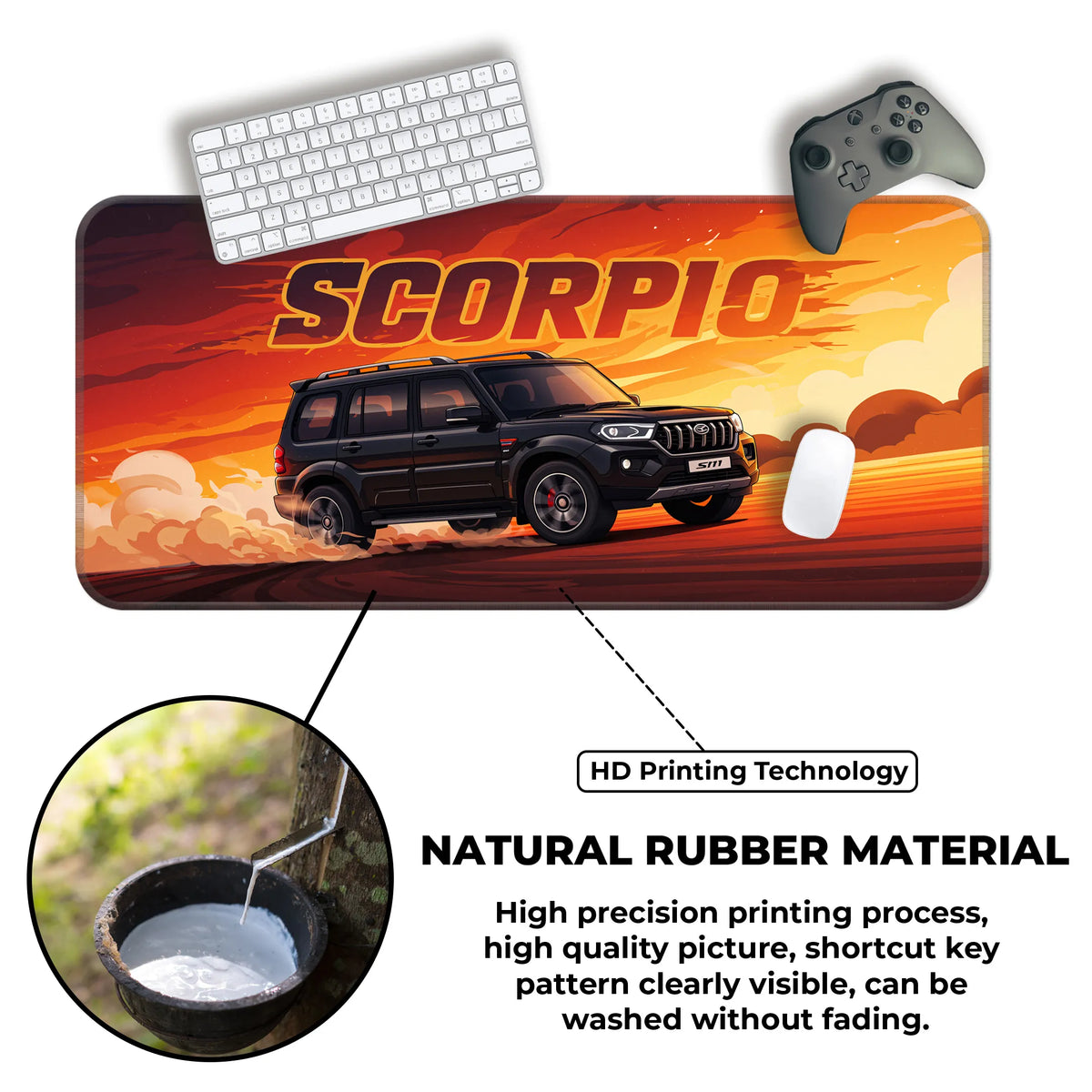 Mahindra Scorpio Black SUV Power Deskmat