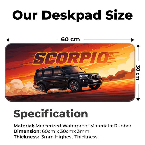 Mahindra Scorpio Black SUV Power Deskmat