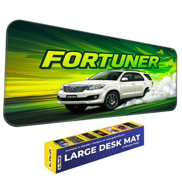 Toyota Fortuner White SUV Deskmat for Car Enthusiasts