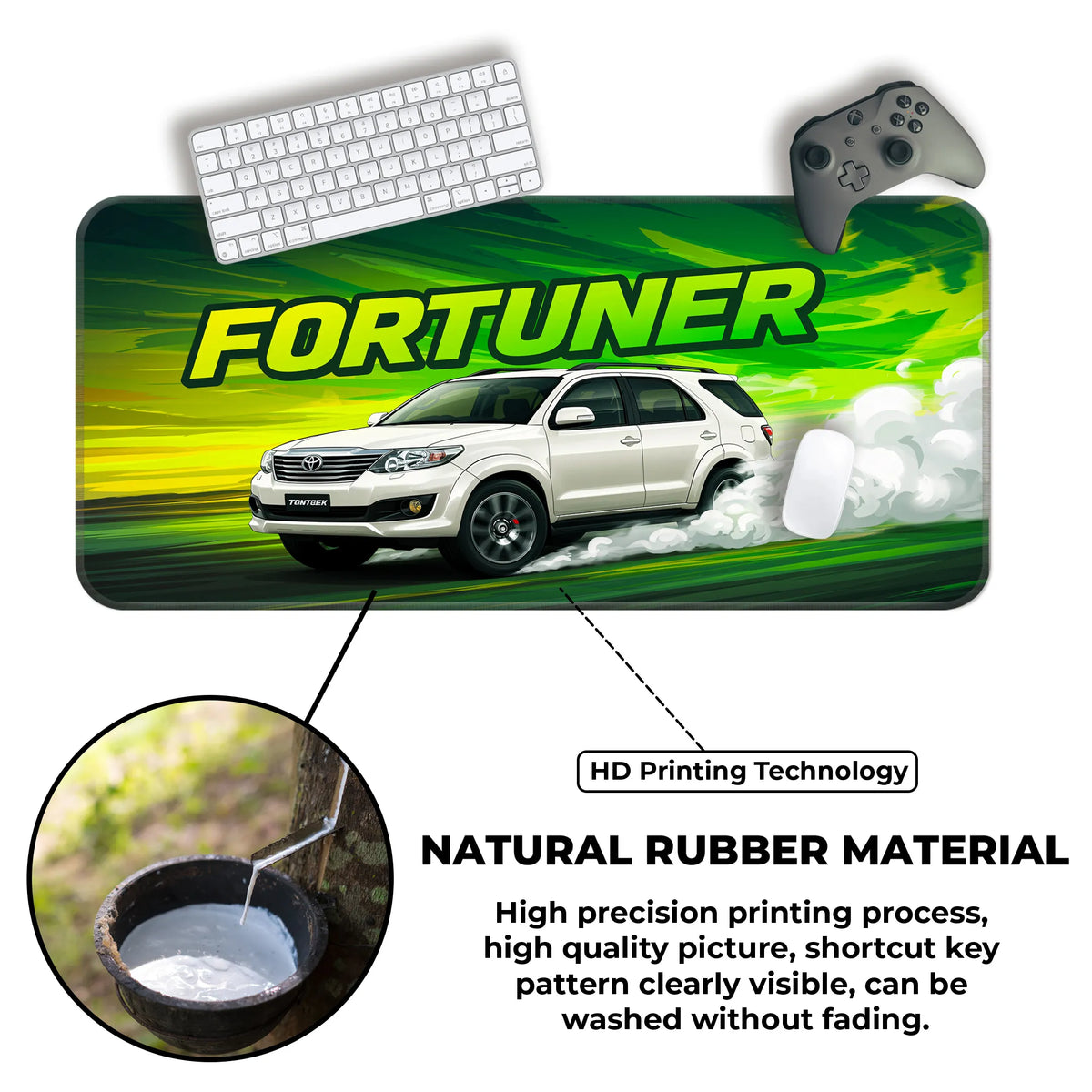 Toyota Fortuner White SUV Deskmat for Car Enthusiasts