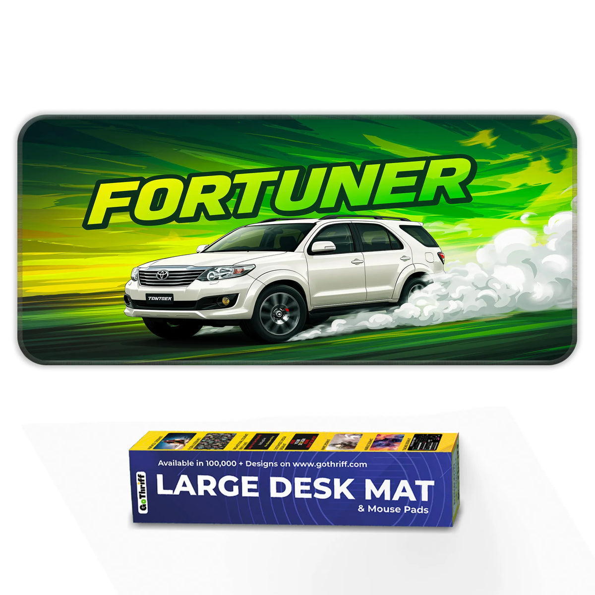 Toyota Fortuner White SUV Deskmat for Car Enthusiasts