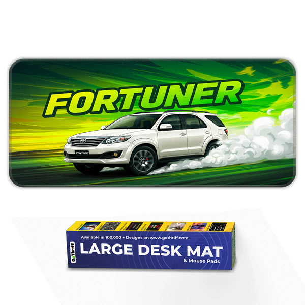 Toyota Fortuner White SUV Deskmat for Car Enthusiasts