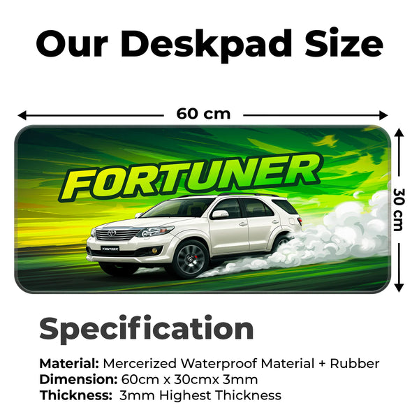 Toyota Fortuner White SUV Deskmat for Car Enthusiasts