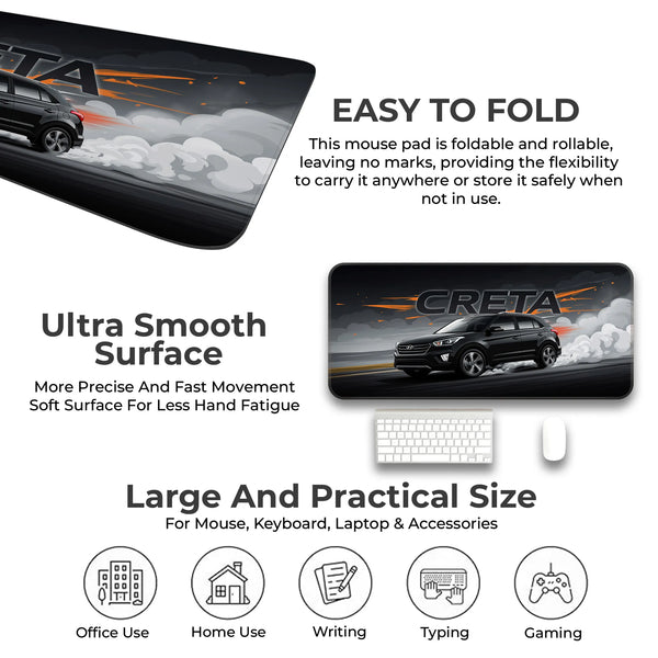 Hyundai Creta Black SUV Modern Deskmat
