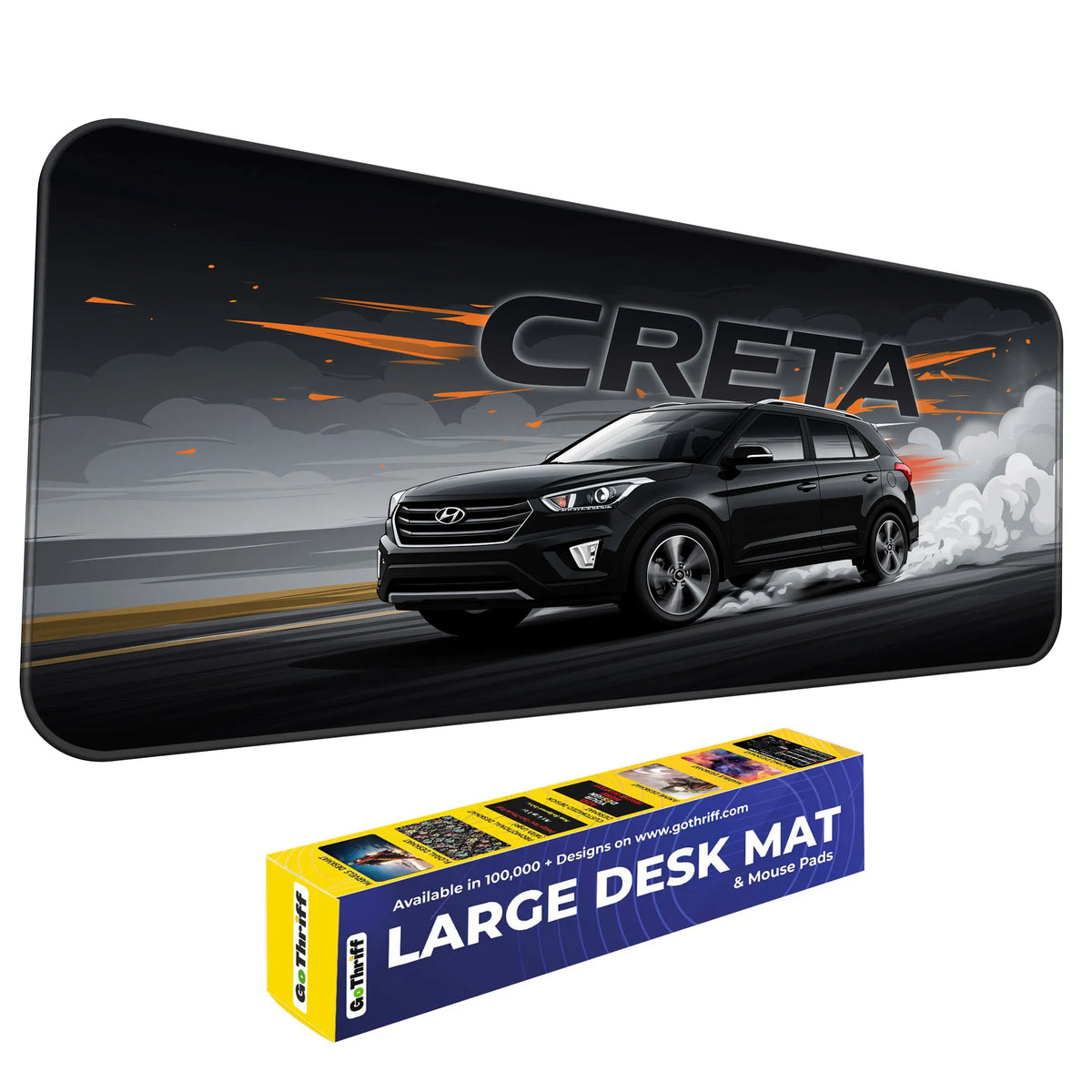 Hyundai Creta Black SUV Modern Deskmat