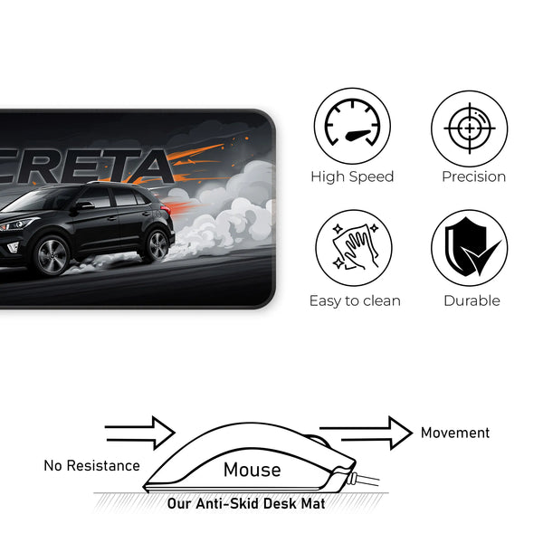 Hyundai Creta Black SUV Modern Deskmat