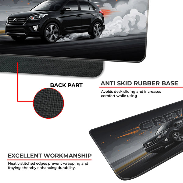 Hyundai Creta Black SUV Modern Deskmat