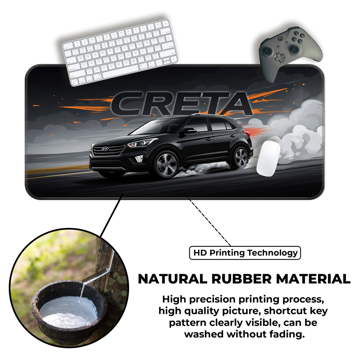 Hyundai Creta Black SUV Modern Deskmat