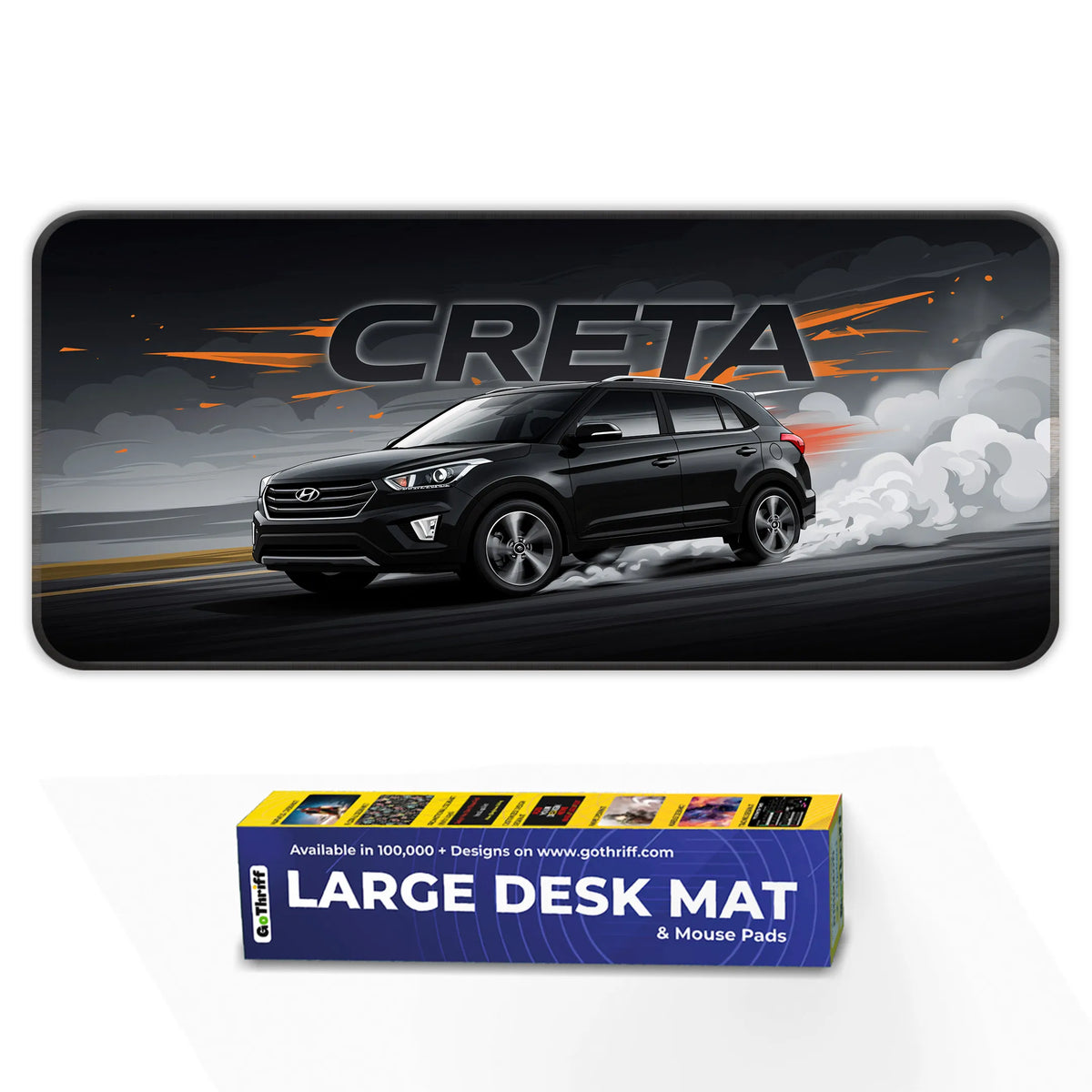 Hyundai Creta Black SUV Modern Deskmat
