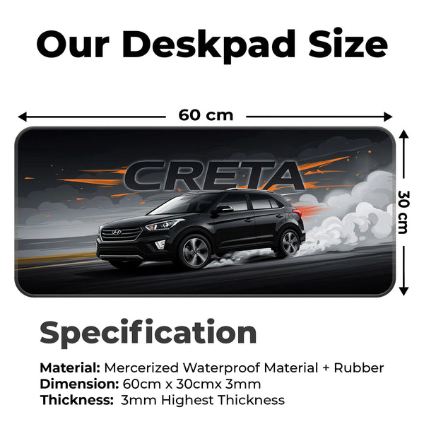 Hyundai Creta Black SUV Modern Deskmat
