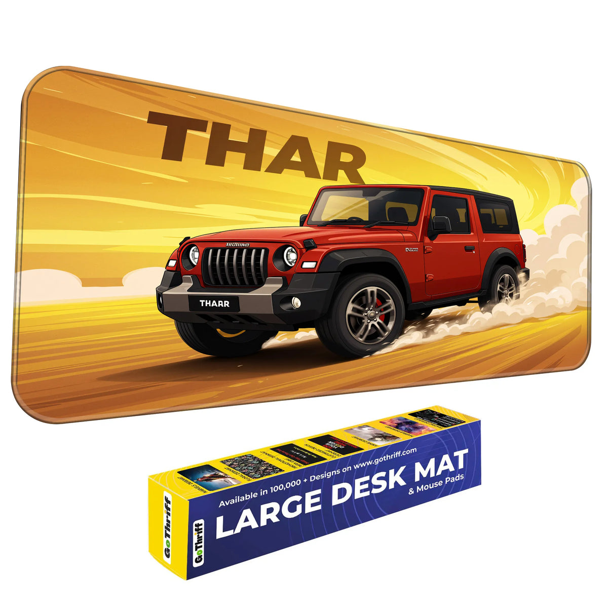 Mahindra Thar Red Offroad SUV Deskmat