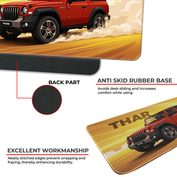 Mahindra Thar Red Offroad SUV Deskmat