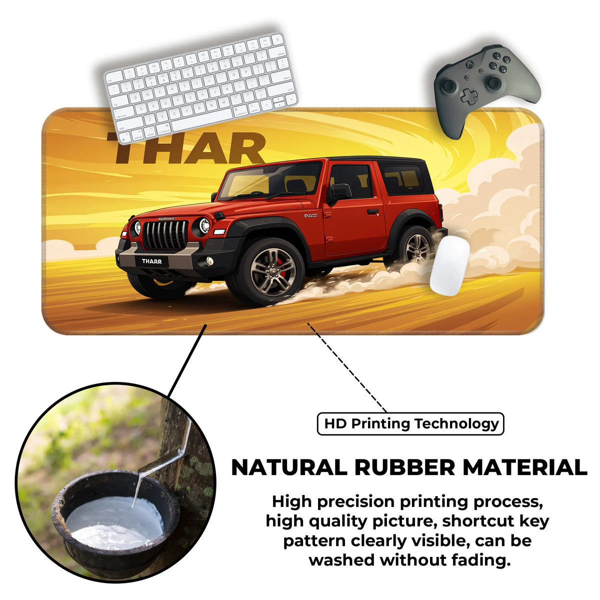 Mahindra Thar Red Offroad SUV Deskmat