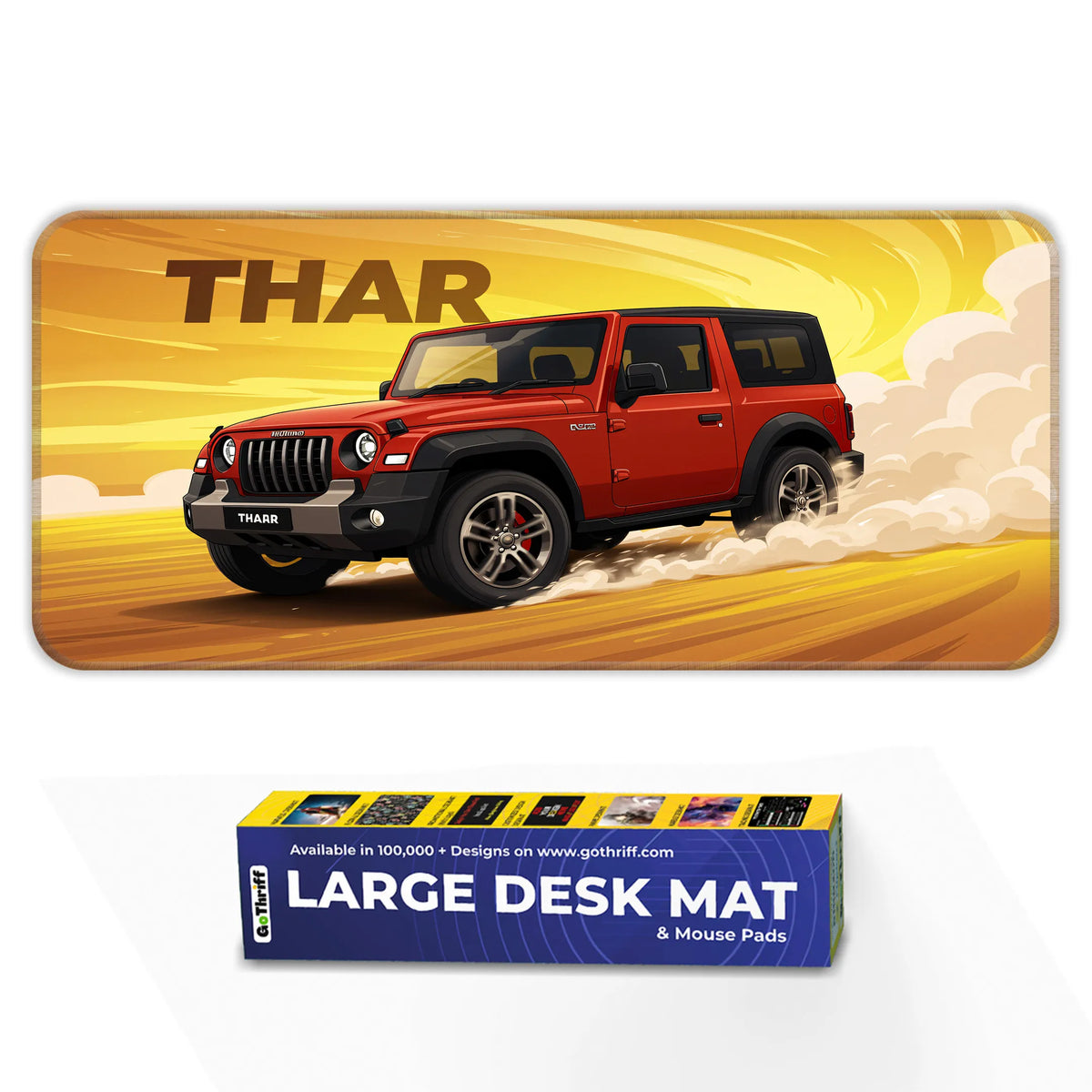 Mahindra Thar Red Offroad SUV Deskmat