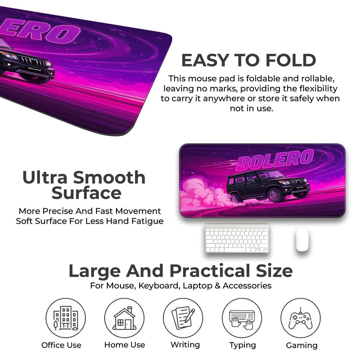Mahindra Bolero Black SUV Deskmat