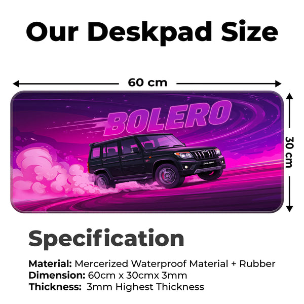 Mahindra Bolero Black SUV Deskmat